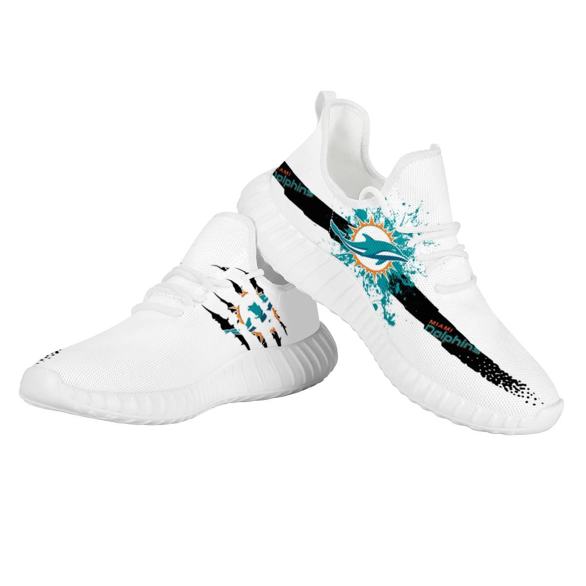 Women's Miami Dolphins Mesh Knit Sneakers/Shoes 010